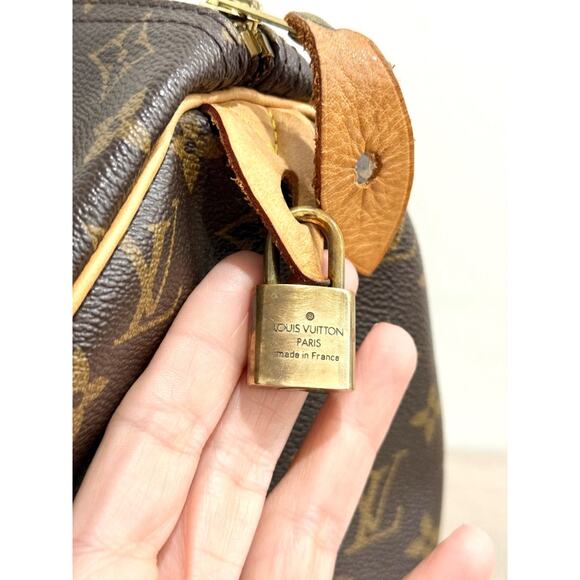 Louis Vuitton 1990 Speedy 30 Monogram Canvas Boston Handbag Brown - Picture 13 of 14